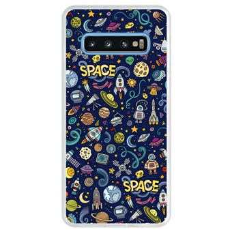 Capa Hapdey Para Samsung Galaxy S10 Design Resumo Objetos e Símbolos Espaciais Capa de Silicone Flexível Em TPU - Transparente
