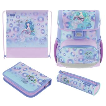 Conjunto de Mochilas Escolares Herlitz Loop Plus Mystic Mermaid | Azul, Verde, Rosa - 1