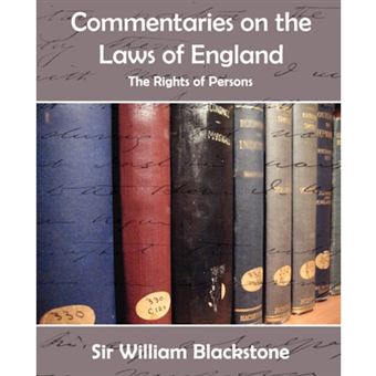 Commentaries on the Laws of England (the Rights of Persons) - Paperback / softback - 2007 - 1