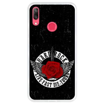 Capa Hapdey para Huawei Y7 2019 - Y7 Prime 2019 Design Hard Rock Live Fast, Die Young em Silicone Flexível e TPU