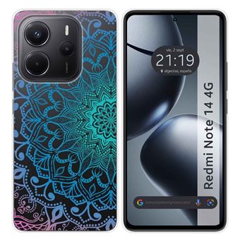 Capa TUMUNDOSMARTPHONE de silicone transparente para Xiaomi Redmi Note 14 4G Desenhos de design de mandala - 1