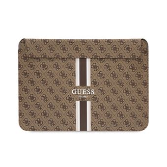 Capa Magnética para Computador de 13/14 " Guess | impressa modelo 4G de riscas | 25x36x2cm | Castanho - 1