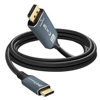 Cabo Vídeo 8K USB tipo C para DisplayPort Macho LinQ | Alta Resolução | 1.8 m - Preto - 1