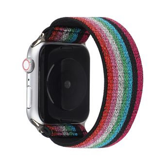Bracelete de Nylon HSMY Elástico para Apple Watch Series 6/ SE/ 5/ 4 | 40 mm - Multicolor 14 -Tamanho L - 1