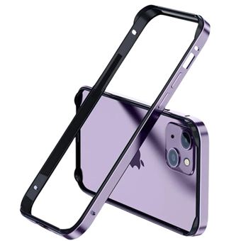 Capa Bumper Liga de Alumínio Dual Antiimpacto para Iphone 15 Plus - Roxo e Preto - 1