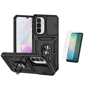 Kit Vidro Temperado Cleargorilasglass + Capa de Proteção Militar Magnética Janela Gift4Me para Samsung Galaxy A17 5G - Preto - 1