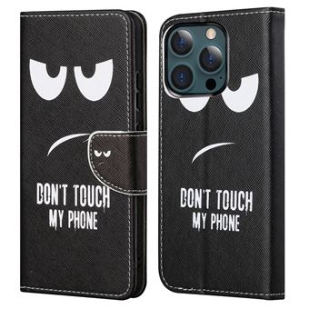 Capa PU + TPU Textura cruzada com Suporte não toque no meu telefone para iPhone 13 Pro Max - 1