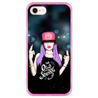 Capa Hapdey para iPhone 7 - 8 Design The Old School em Silicone Flexível e TPU Cor-de-Rosa