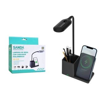 Lâmpada de Mesa com Carregador Wireless SANDA SD-5749 | 10W - Preto - 1