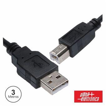 Cabo Usb-A 2.0 Macho / Usb-B Macho Alpha-Elettronica 3M - 1