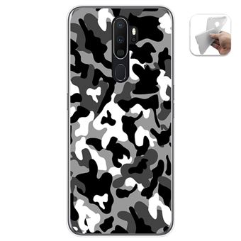 Capa Tumundosmartphone de Gel TPU para Oppo A5 2020 design Desenhos de camuflagem de neve - 1