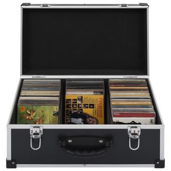 Estojo para 60 CDs vida XL Alumínio ABS Preto - 1