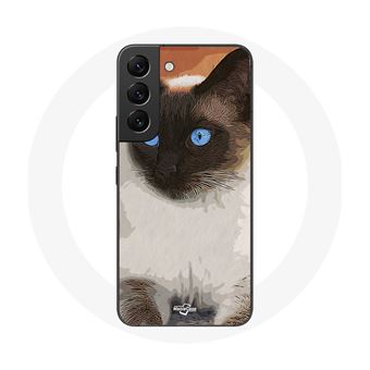 Capa Maniacase para Samsung Galaxy S21 Fe Gato Siamois Preto E Branco Olhos Azuis - 1