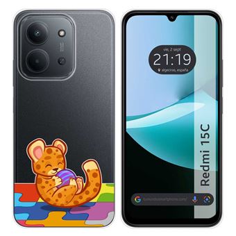 Capa Tumundosmartphone de silicone Transparente para Xiaomi Redmi 15C 4G / 5G | Desenhos de design de leopardo - 1