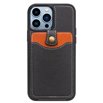 Capa de Couro Genuíno magunivers Qialino com Suporte para Cartão Preto para Iphone 13 Pro 6.1'' - 1