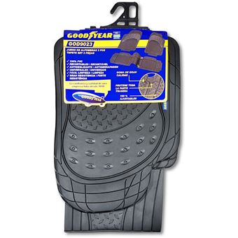Kit 3 Tapetes Carro Goodyear | Borracha - Preto - 1