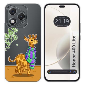 Capa Tumundosmartphone de silicone Transparente para Honor 400 Lite 5G | desenhos de girafa - 1