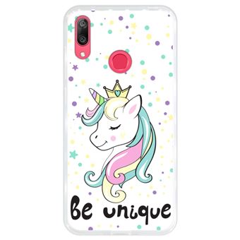 Capa Hapdey para Huawei Y7 2019 - Y7 Prime 2019 Design Unicórnio, Arco-íris, Seja Único em Silicone Flexível e TPU