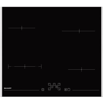 Placa de Indução Sharp KH-6V08FT0K | Elétrica | 59 cm | 4 Zonas | Preto - 1