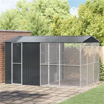 Gaiola para Pássaros com Extensão vidaXL | Antracite | 310x442x247 cm | Aço - 1