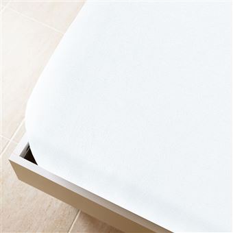 Lençóis ajustáveis vidaXL | 2 peças 100x200 cm | algodão jersey branco - 1