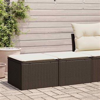 Conjunto sofás jardim com almofadões vidaXL | 2 Peças | vime PE/acácia castanho - 1