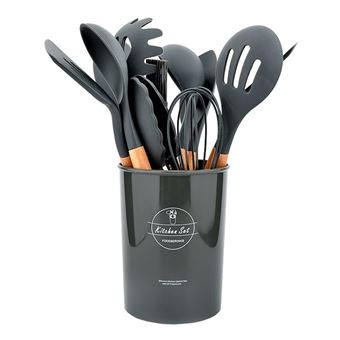 Conjunto de Utensílios de Cozinha Klack | Silicone e Madeira - 1