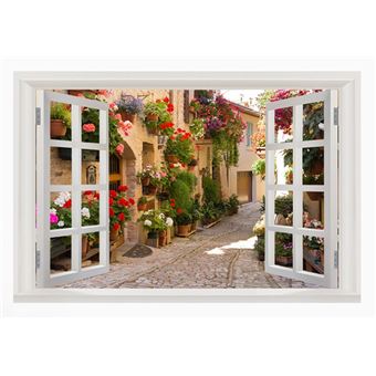 Adesivo de Parede Vertente Oportuna | Vista Janela para Jardim - 1