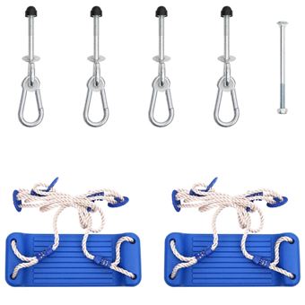 Assentos de Baloiço com Cordas vidaXL | 2 pcs 37x15 cm polietileno azul - 1