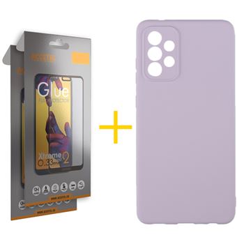 Conjunto 2 x Película de Vidro Full + Capa para Samsung A52 5G  | Silicone Líquido - Roxo - 1