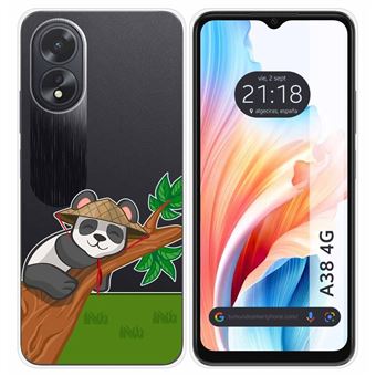 Capa Tumundosmartphone de silicone transparente para Oppo A38 4G desenho animado Panda design - 1