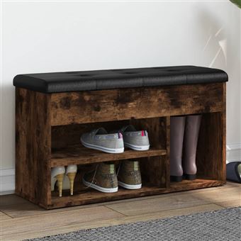 Banco Sapateira vidaXL | 82x32x45,5 cm | derivados madeira carvalho fumado - 1