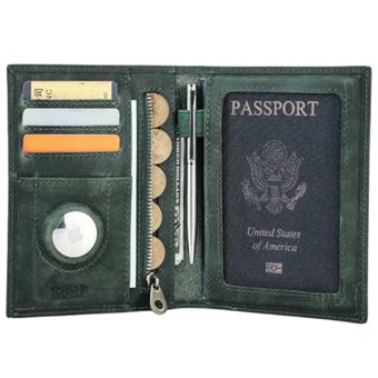 Carteira/Porta-Passaporte com Localizador Antiimpacto | Proteção RFID | Organizador em Pele | IOS - 1