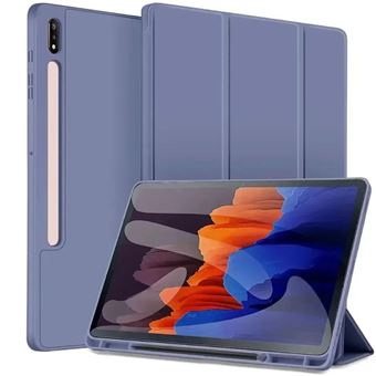 Capa livro folio Antiimpacto com suporte caneta para Samsung Galaxy Tab S9 FE+ 12.4 | Lavanda - 1