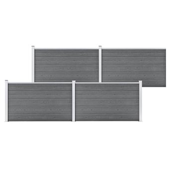 Painel de Vedação para Jardim vidaXL 699x106 cm WPC cinzento - 1