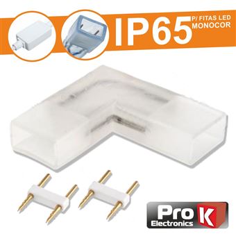 União Borracha para Fita LEDs Prok 2P Monocor Ip65 90º - 1