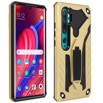 Capa Protetora Avizar para Xiaomi Mi Note 10 /10 Pro | Bi-Matéria | Antichoque | Suporte - Dourado
