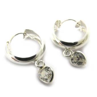 Brincos de Prata Love branco (12 mm) - 1