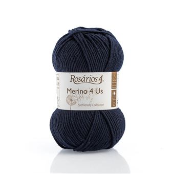 Fio de Lã Rosarios 4 Merino 4 Us | 50G | Azul Marinho 14 - 1