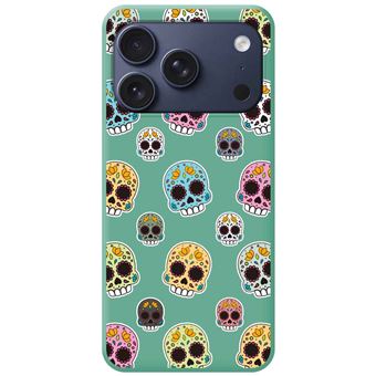 Capa Tumundosmartphone de silicone líquido verde para iPhone 17 Pro Max (6.9) | Desenhos de design da Catrina - 1