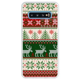 Capa Hapdey Para Samsung Galaxy S10 Design Resumo Padrão de Natal Feliz Ano Novo Capa de Silicone Flexível Em TPU - Transparente