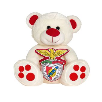 Peluche Urso com Almofada Benfica BEN0915 | 60cm | Branco + Vermelho - 1