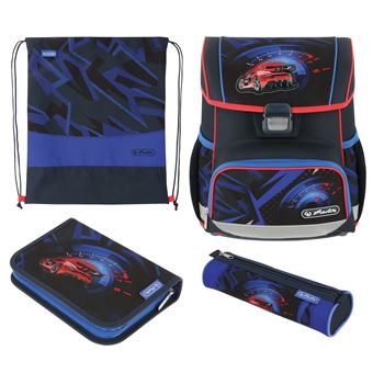 Conjunto de Mochilas Escolares Herlitz Loop Plus High Speed | Azul, Vermelho - 1