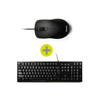 Teclado com Fios + Rato Port Designs 900900 | Idioma: Francês | Preto - 1