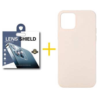 Pack 1 x Película de Câmara + Capa skyhe para Apple iPhone 13 Pro Max Silicone Líquido Rosa-Creme - 1