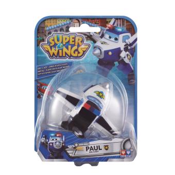Figura de acção Transform-a-Bot Super Wings Die-cast Paul Metal Marinha e Branco