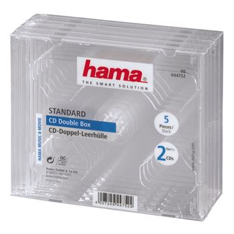 Caixa para Discos Óticos Hama CD Double Jewel Case, Pack 5 | Transparente - 1
