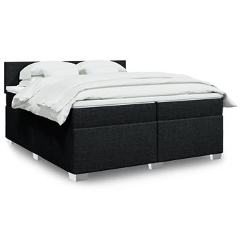 Cama com molas/colchão vidaXL | 200x200 cm | tecido preto - 1