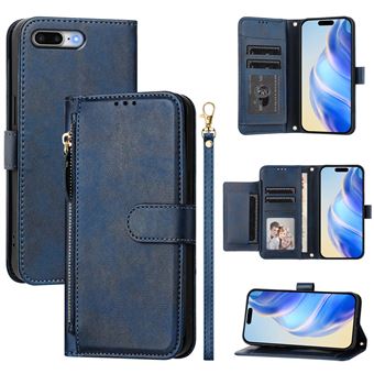 Capa FOXDOCK para iPhone 6 Plus/6S Plus | Pele PU com Fecho | Porta-Cartões | Alça de Mão | Azul - 1