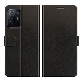 Capa PU + TPU Textura de cavalo louco, Anti-queda, com fundo Preto para Xiaomi 11T - 1